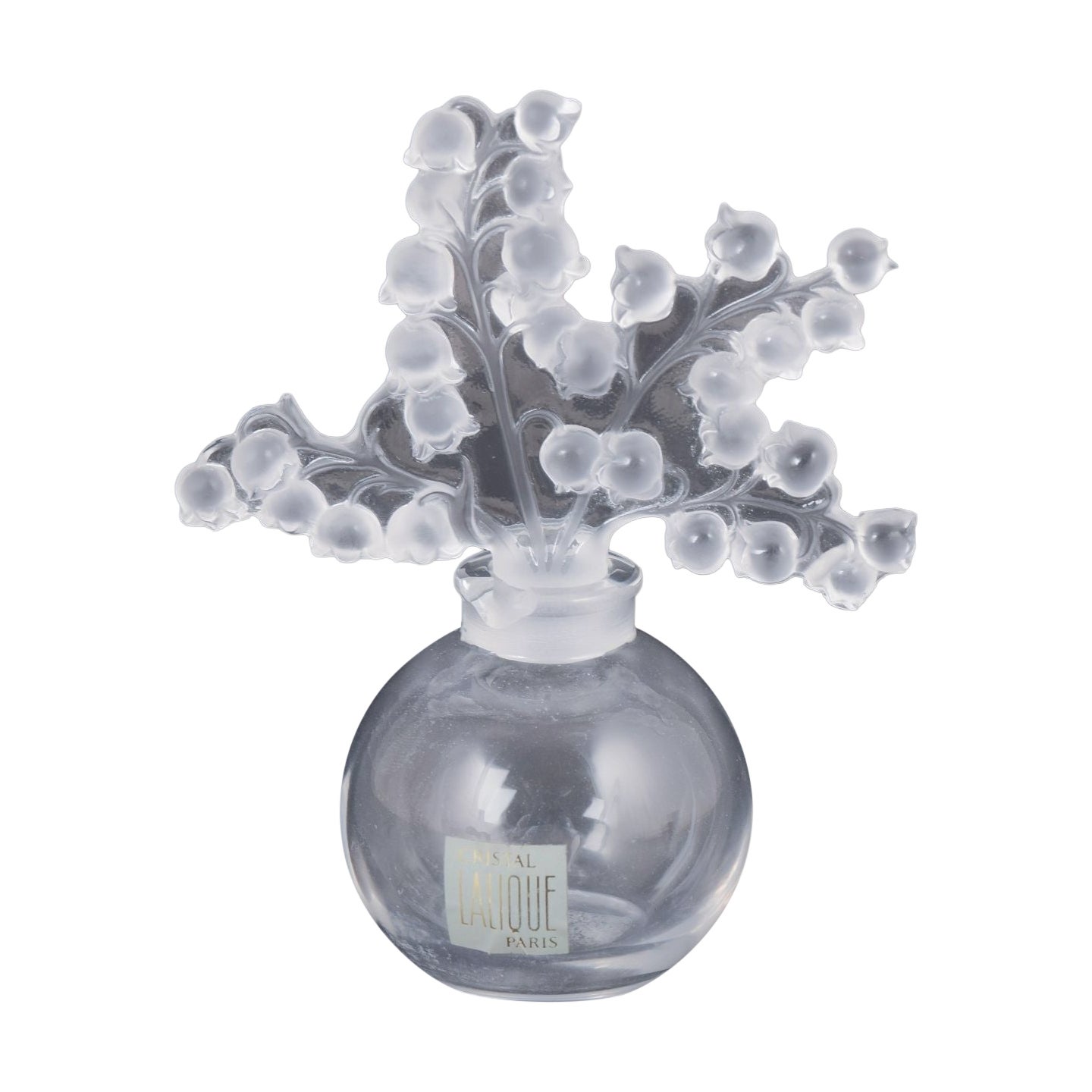 Lalique, perfume bottle with lily of the valley motif. 1980s For Sale