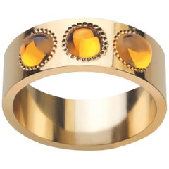 LALIQUE Petillante Amber Ring 18K Gold Size 52