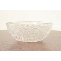 Lalique "Pinsons" Art Deco Frosted Crystal Glass Bowl, Circa 1930s