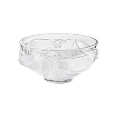 Lalique Poissons Combattants Large Bowl Clear Crystal