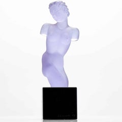 Lalique Purple "A Marosto" Sculpture, France 1930s