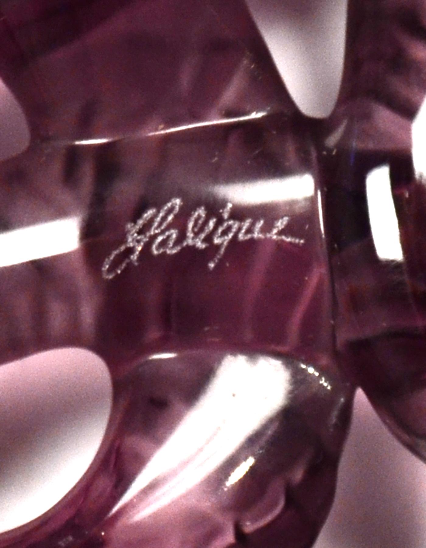 Lalique Purple Crystal Serpent Snake Rope Halskette mit grünem Aventurin 3