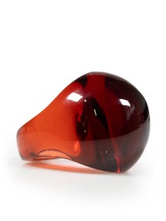 Anillo Lalique Cabujón de Cristal Rojo