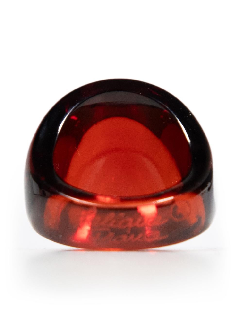 Lalique Bague cabochon de cristal rouge Excellent état à London, GB