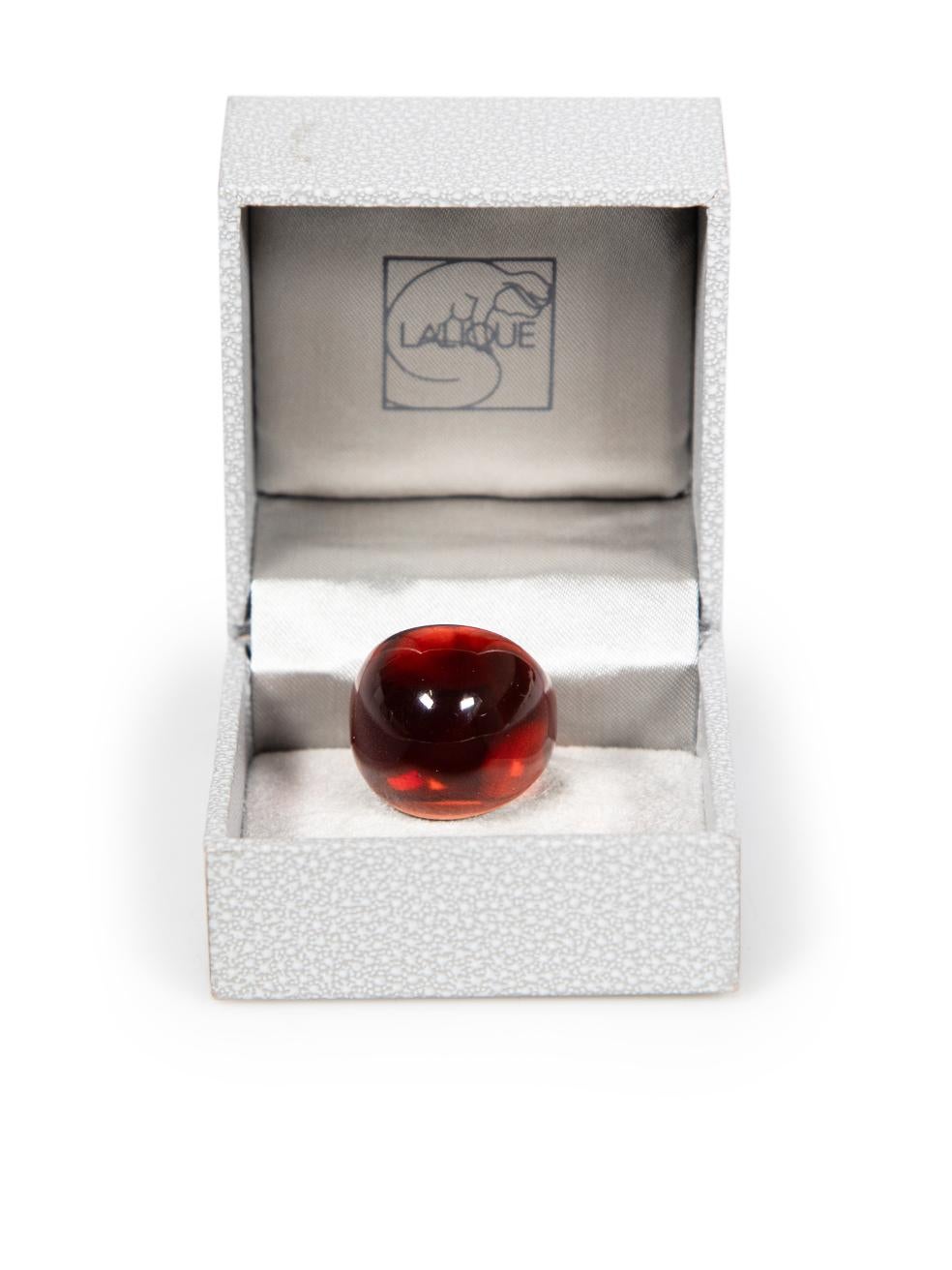 Lalique Bague cabochon de cristal rouge 1