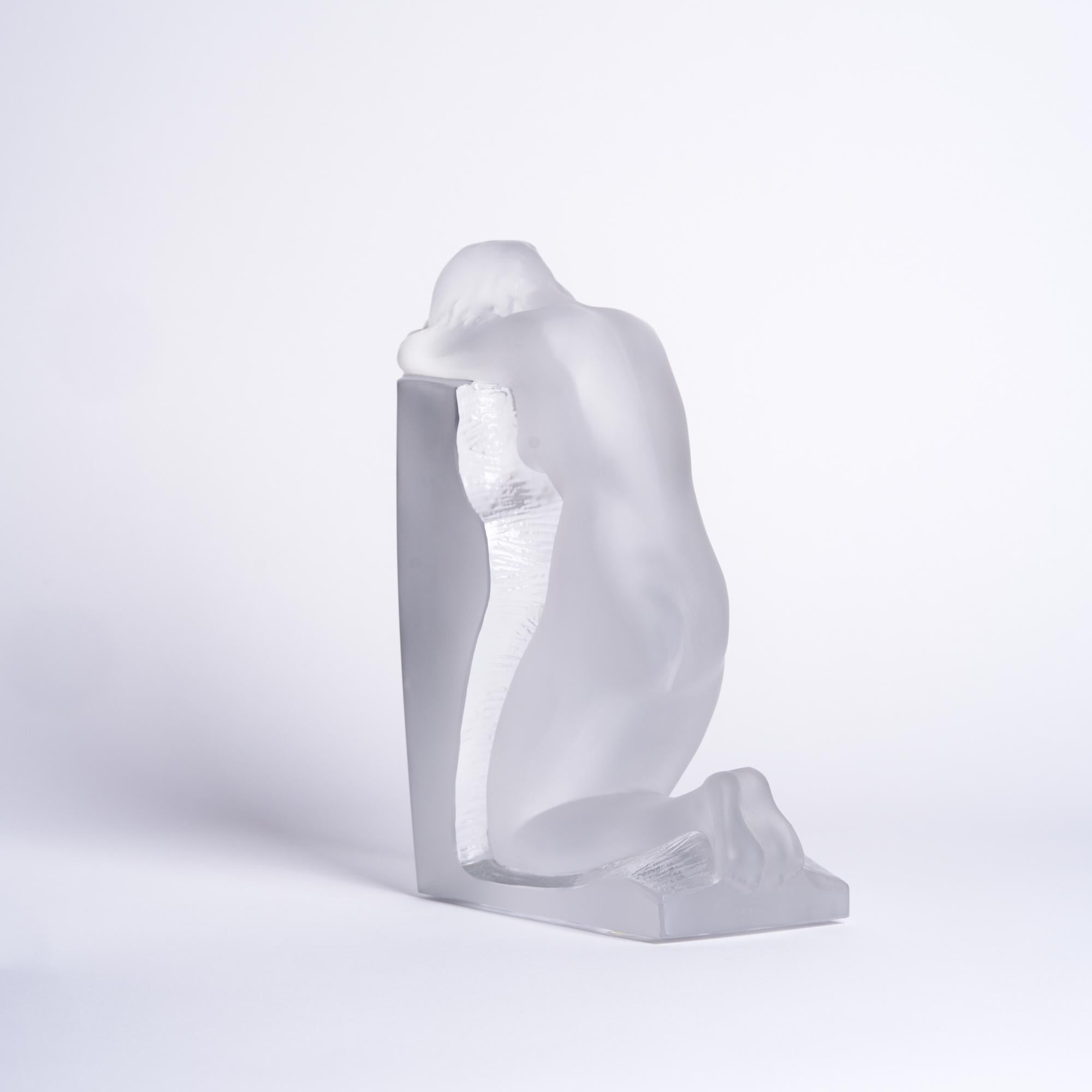 Contemporary Lalique Reverie Nude Crystal Bookend