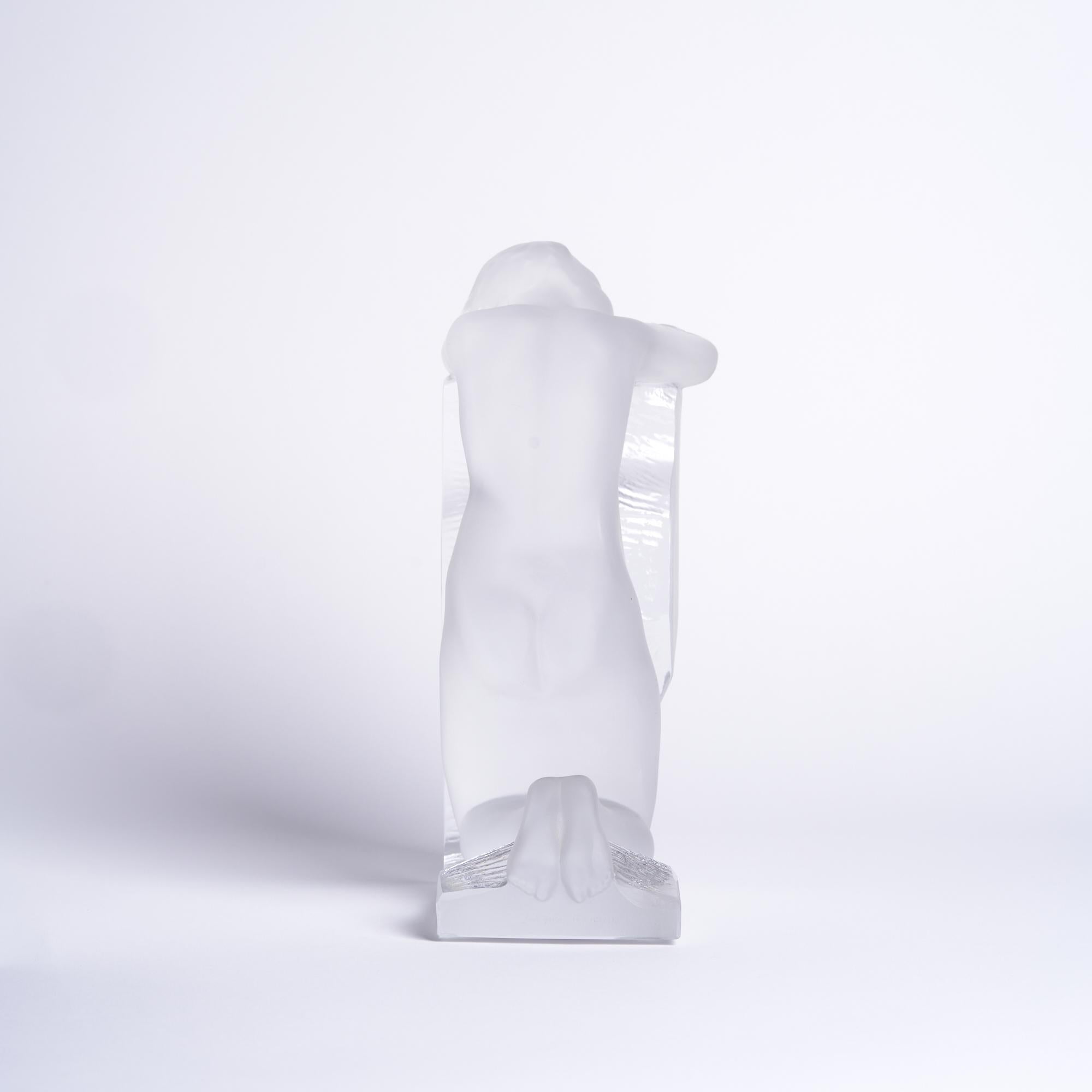 Glass Lalique Reverie Nude Crystal Bookend