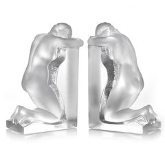 Lalique Reverie Nude Crystal Bookends