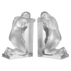 Lalique Reverie Nude Crystal Bookends