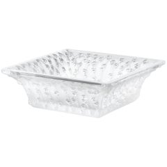 Lalique Roses Square Bowl in Clear Crystal