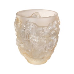 Vase à queue de rose Lalique - Cristal doré brillant