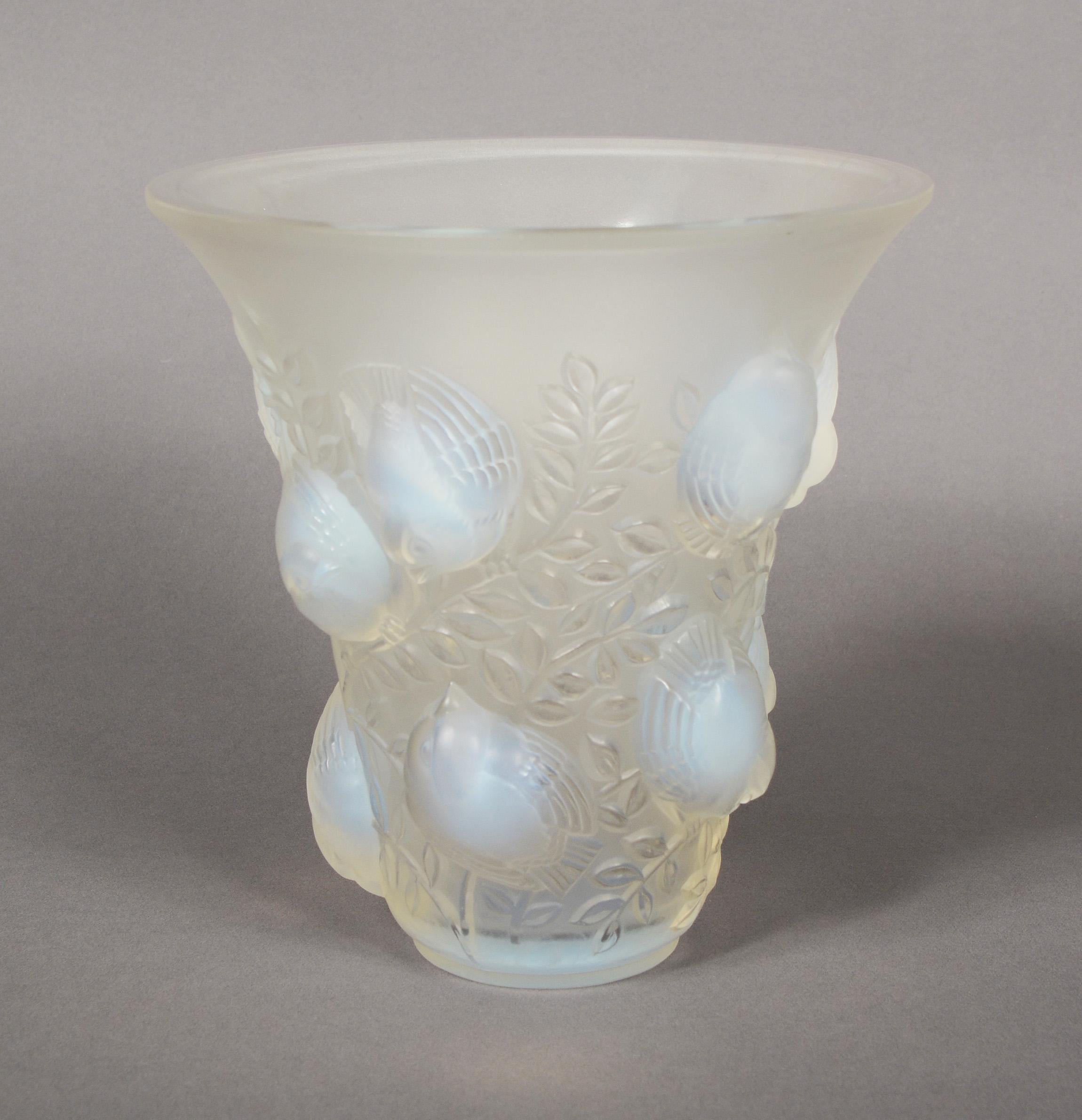 Art Deco Lalique Saint Francois Opalescent Vase For Sale