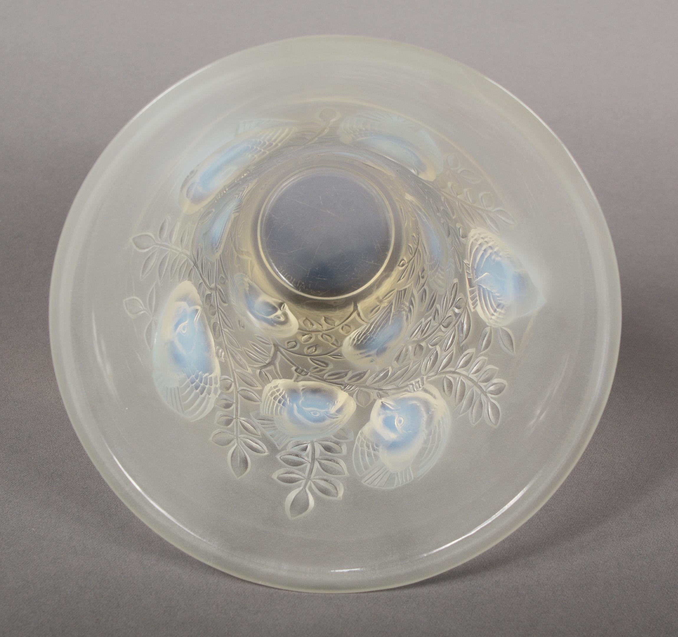 Mid-20th Century Lalique Saint Francois Opalescent Vase For Sale