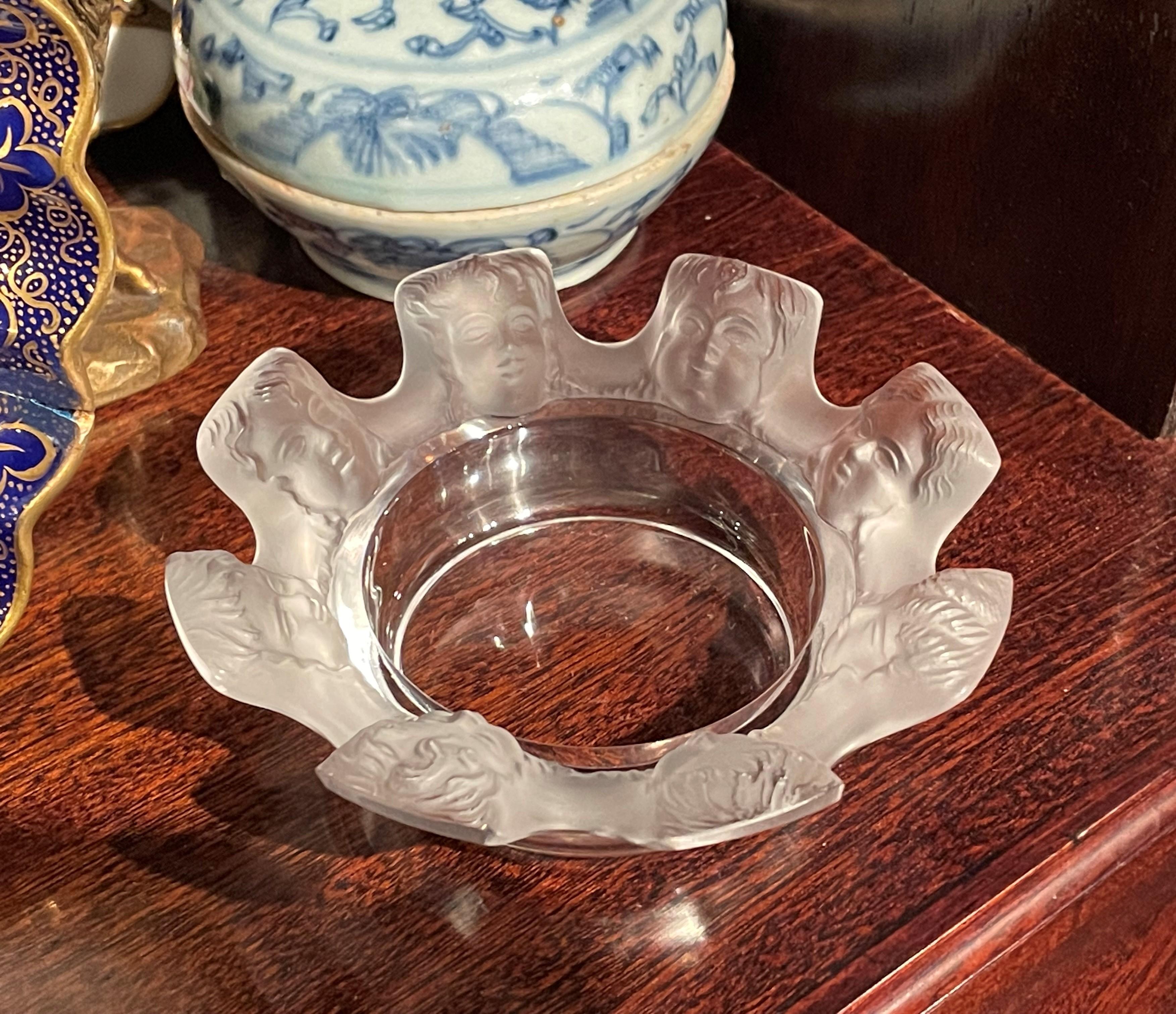 Lalique - 'Saint Nicolas' - Crystal Ashtray W/ Masks - France - 20th Century 6