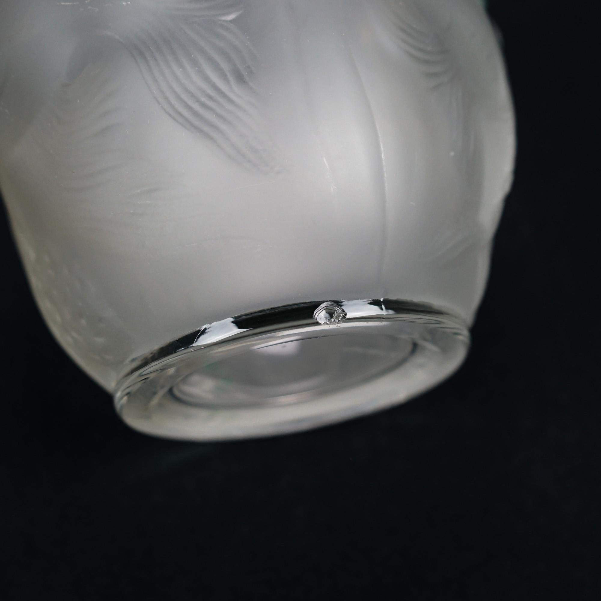 Lalique School Embossed & Enameled Fish Vase 20th C For Sale 4