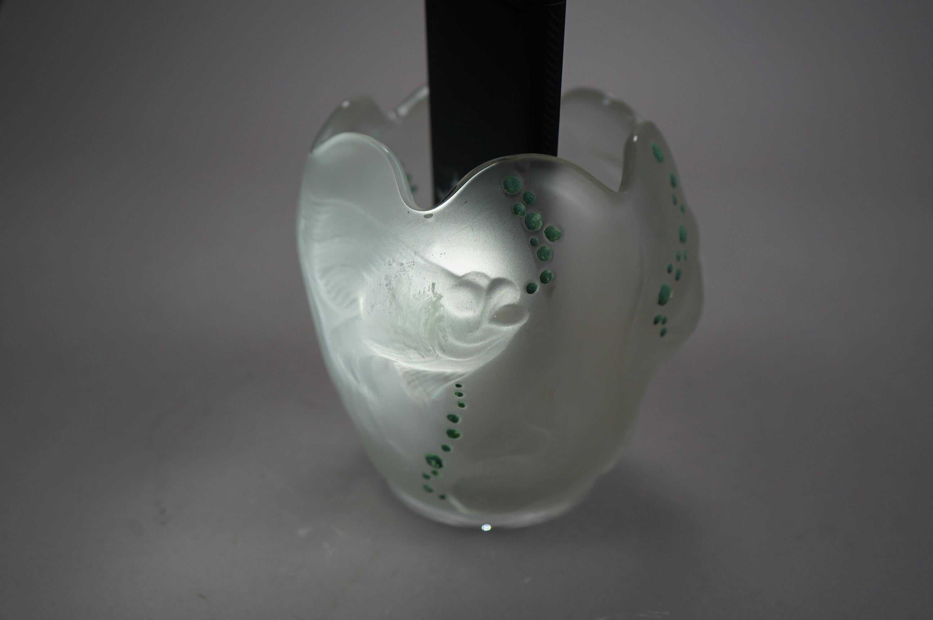 Lalique School Embossed & Enameled Fish Vase 20th C For Sale 5