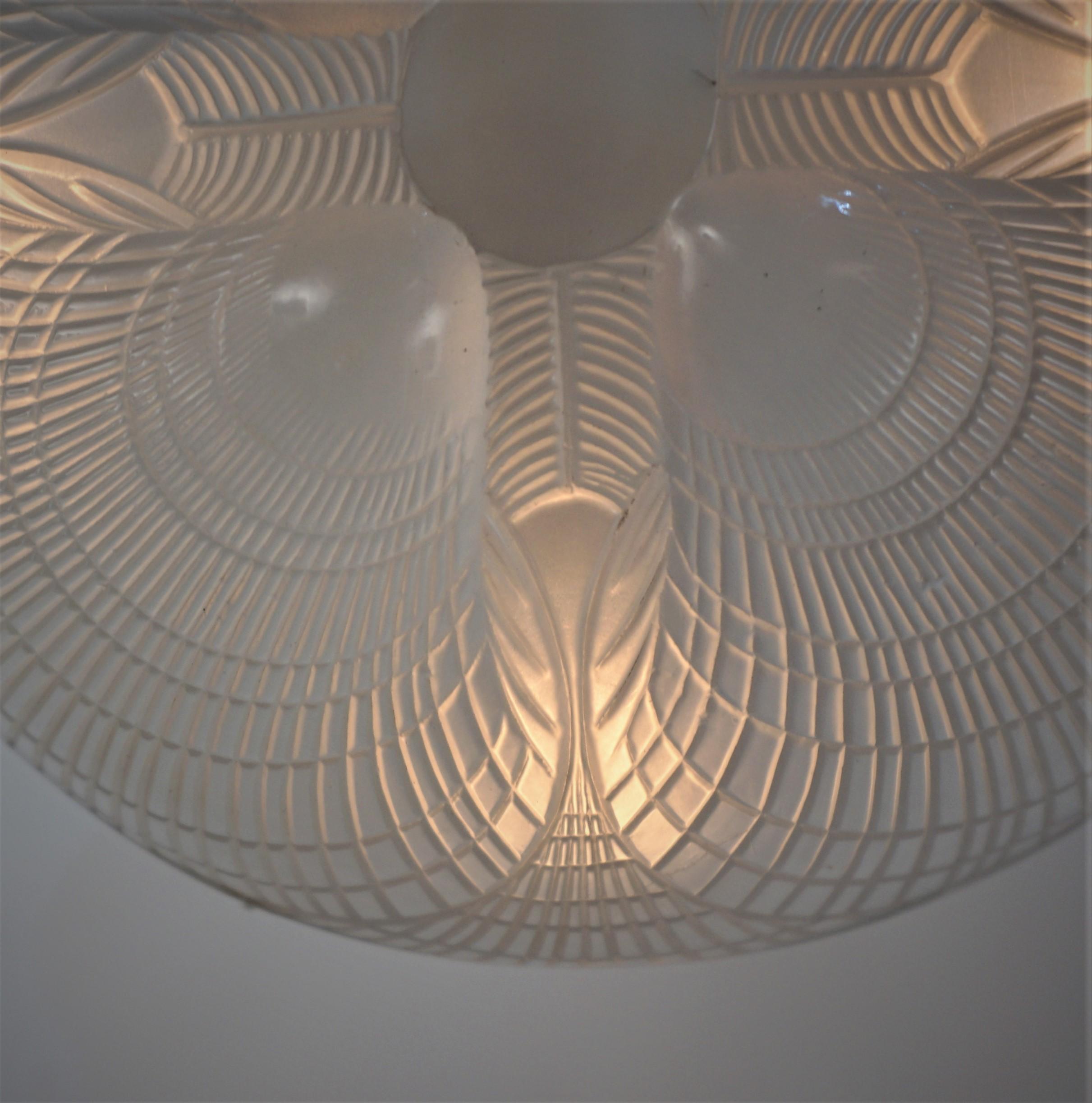 Early 20th Century Lalique, Sea Shell Design Chandeliers For Sale