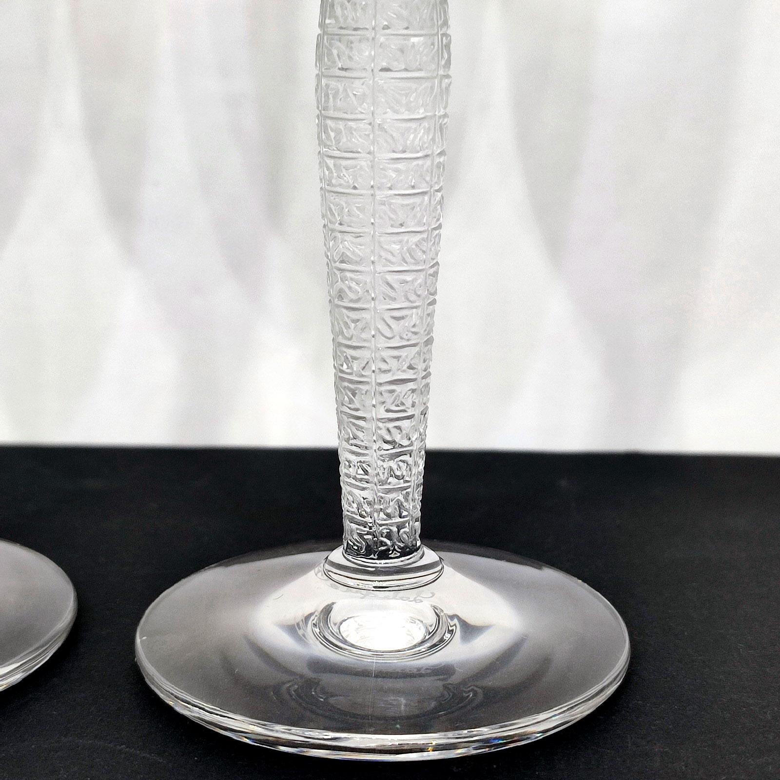 Lalique Set Of 2 Louvre Champagne Flutes 1