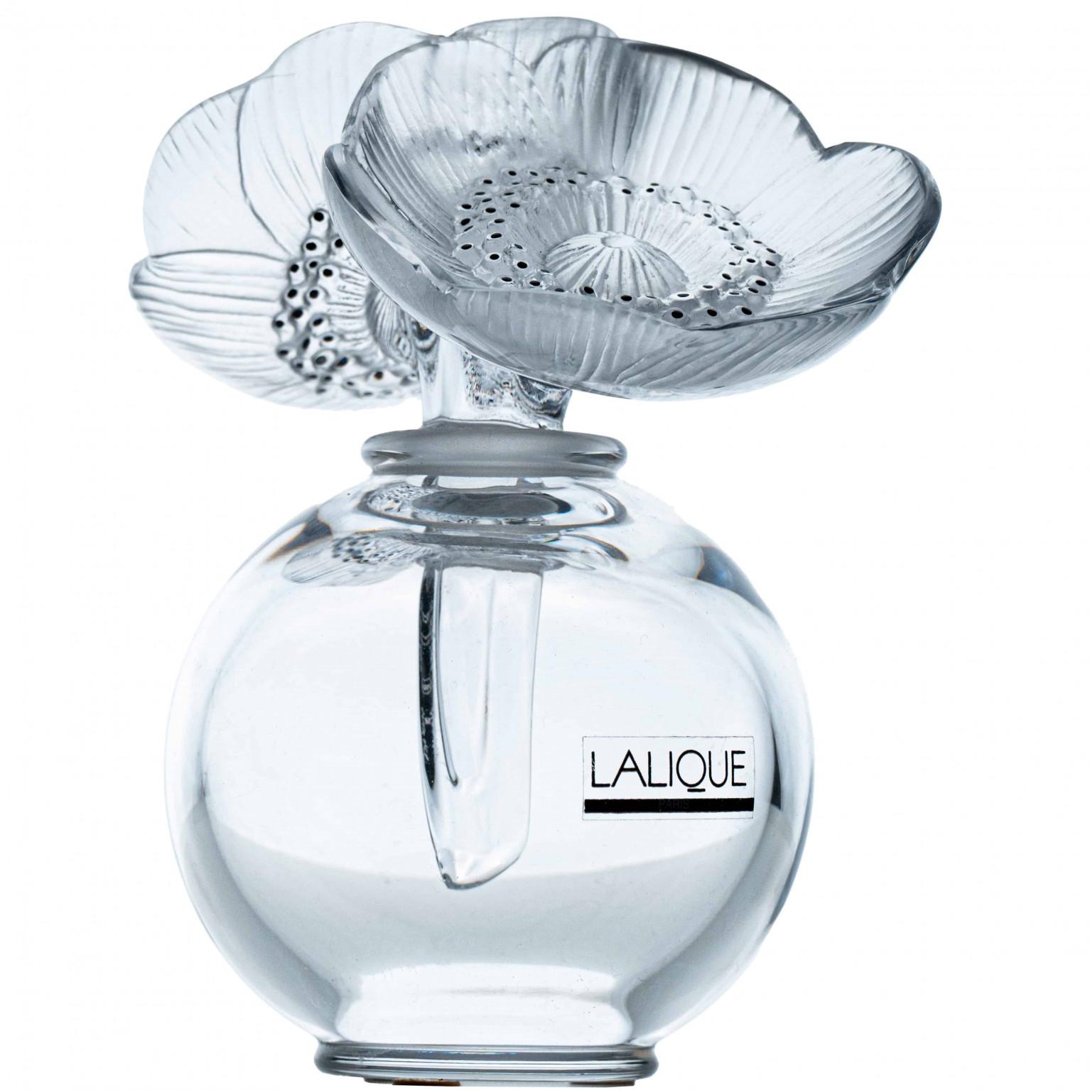 Französische Anemone-Parfümflasche aus Kristall von Lalique, signiert, Frankreich 2005 (Moderne) im Angebot