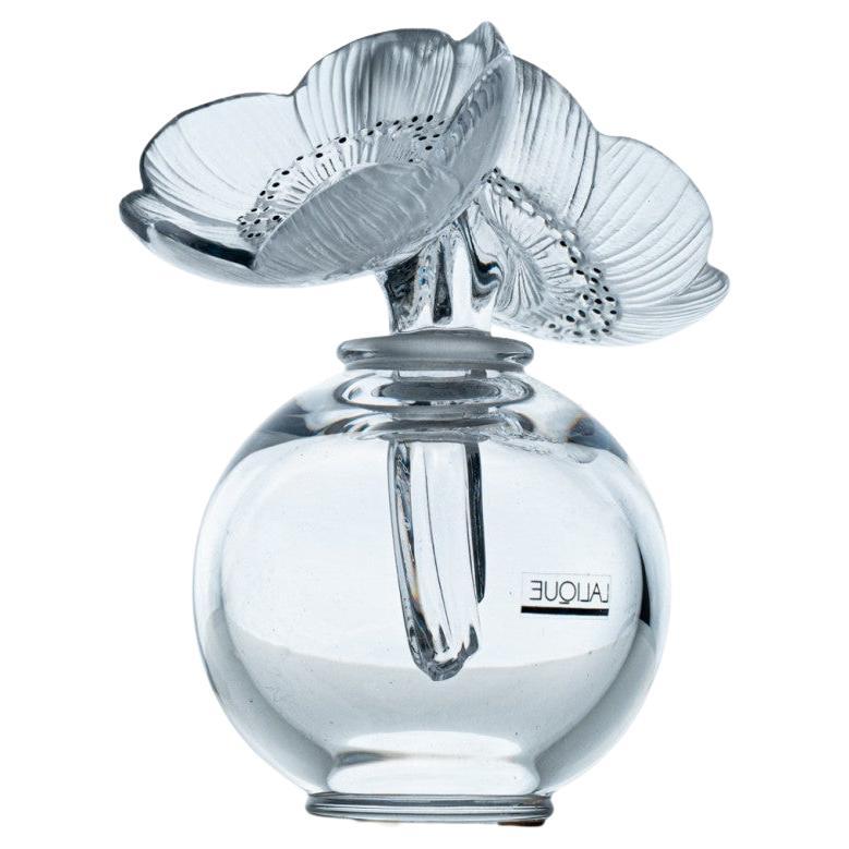 Frasco de perfume anémona de cristal firmado por Lalique, Francia 2005