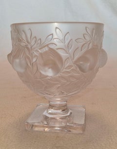 Lalique Signed Vase with Birds Motif, France, circa 1960