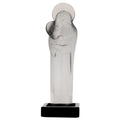 Lalique firmato Virgin & Child, Francia, 1947