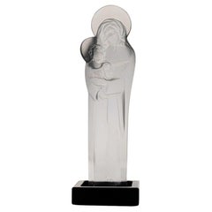 Lalique Signed Virgin And Child, France, 1947