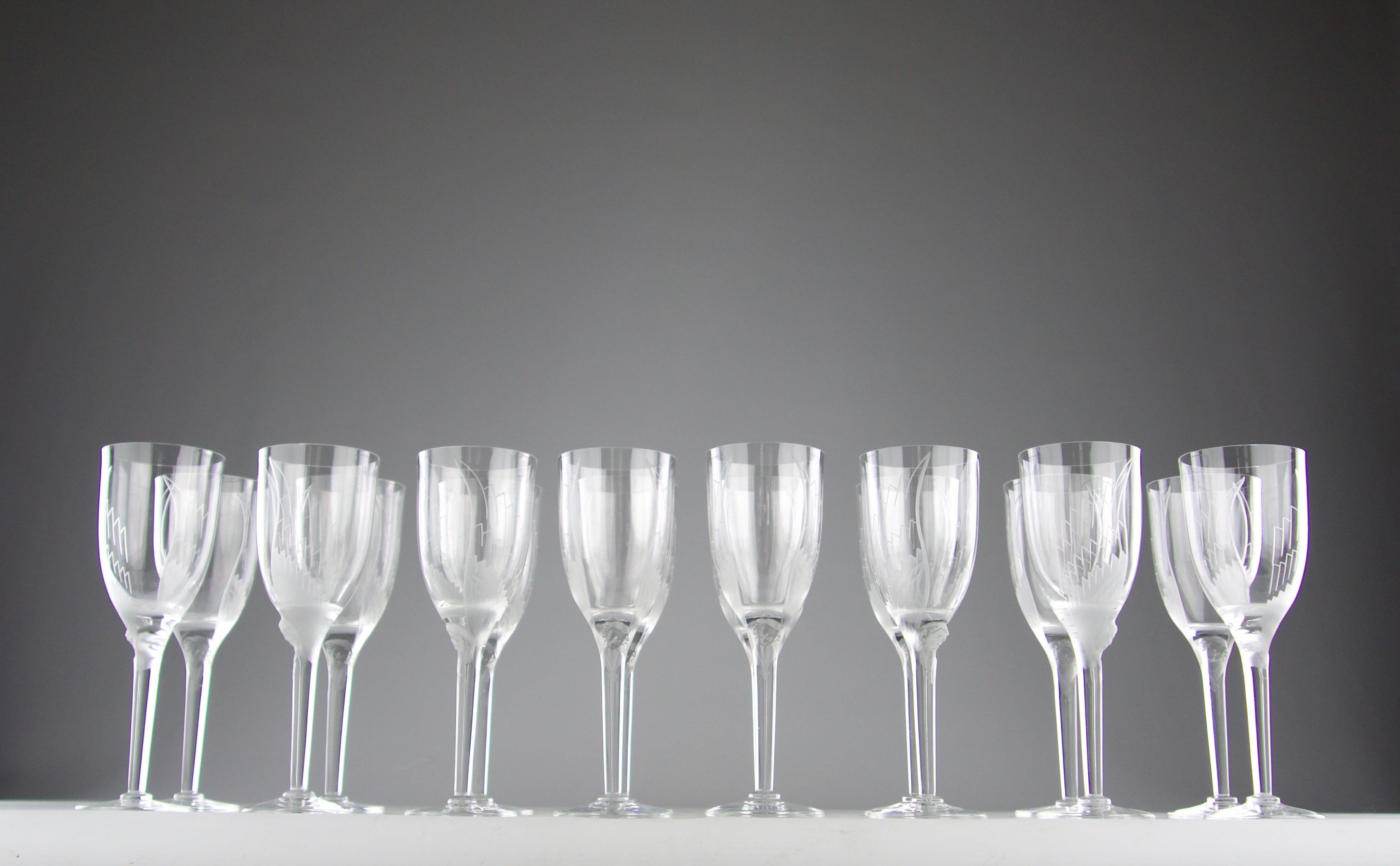 Lalique, Bicchieri da Champagne "Sorriso dell'Angelo" (16), Francia 1980 in vendita