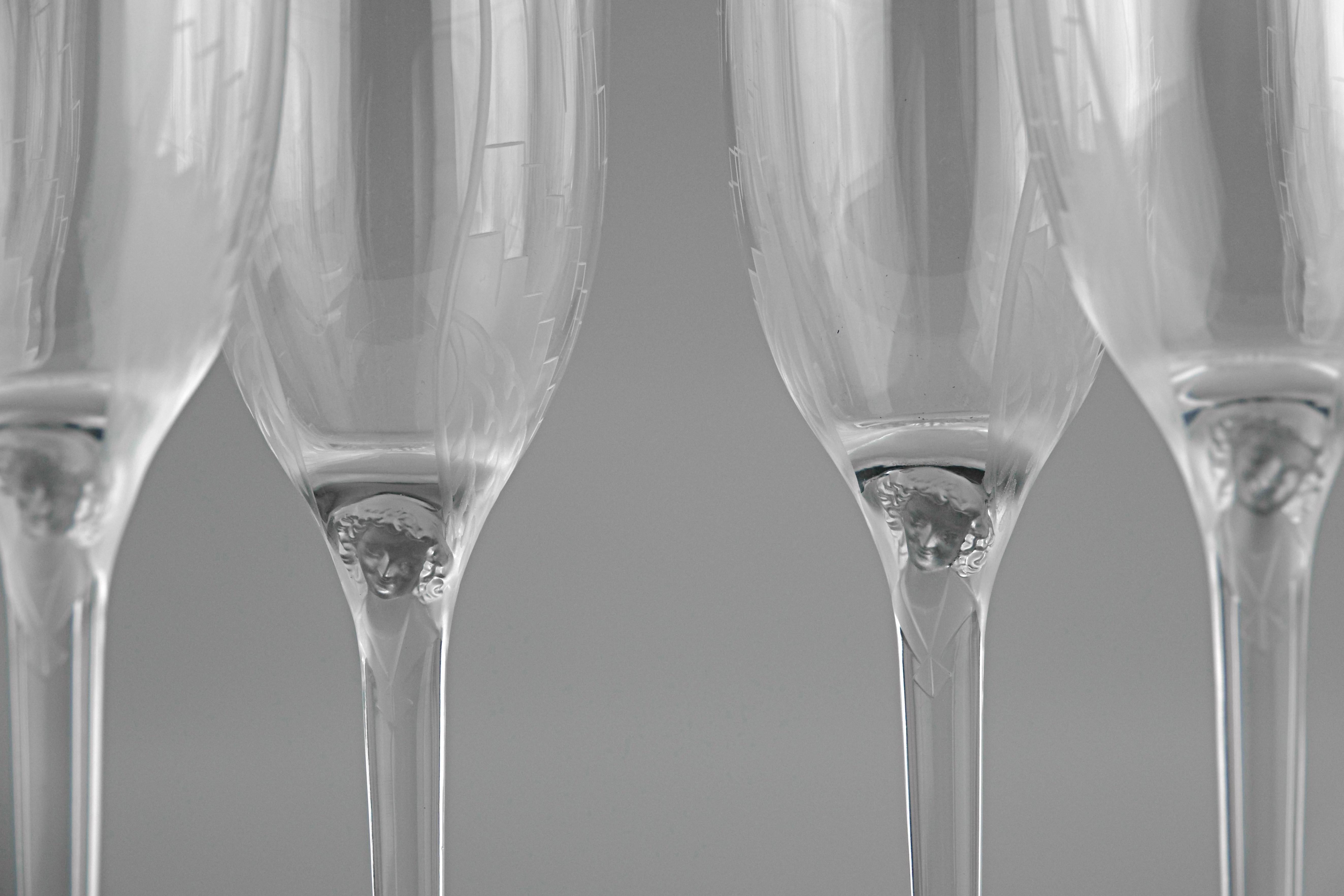 lalique champagne flutes angels