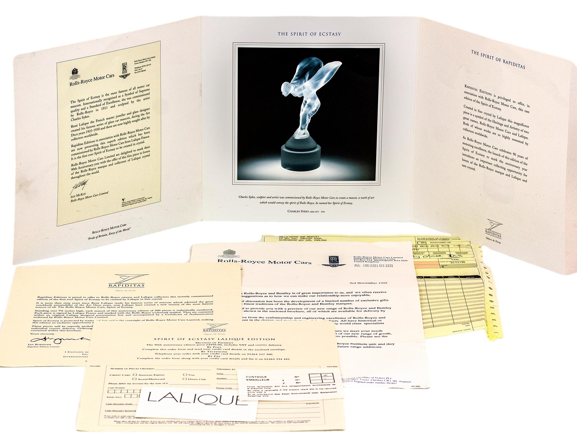 Lalique Spirit of Ecstasy Limited Edition Figure  For Sale 8