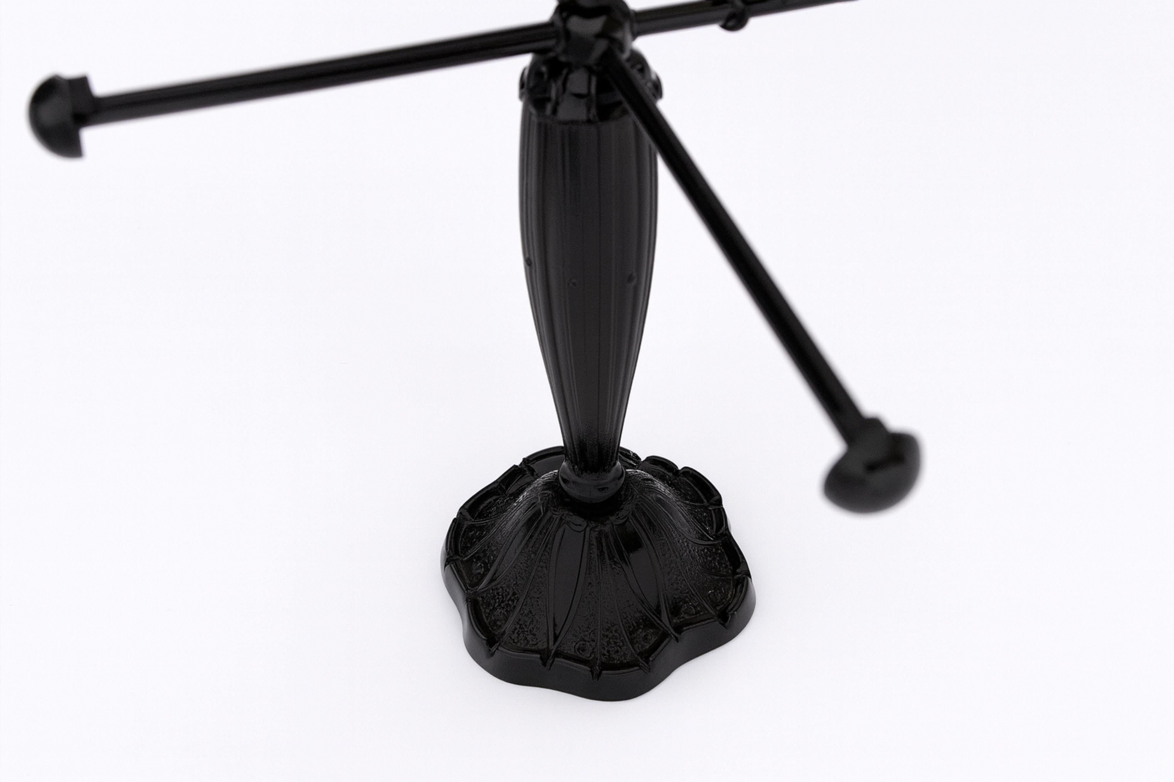 Lámpara de sobremesa de latón lacado negro estilo Art Déco de Lalique, años 20 siglo XX en venta