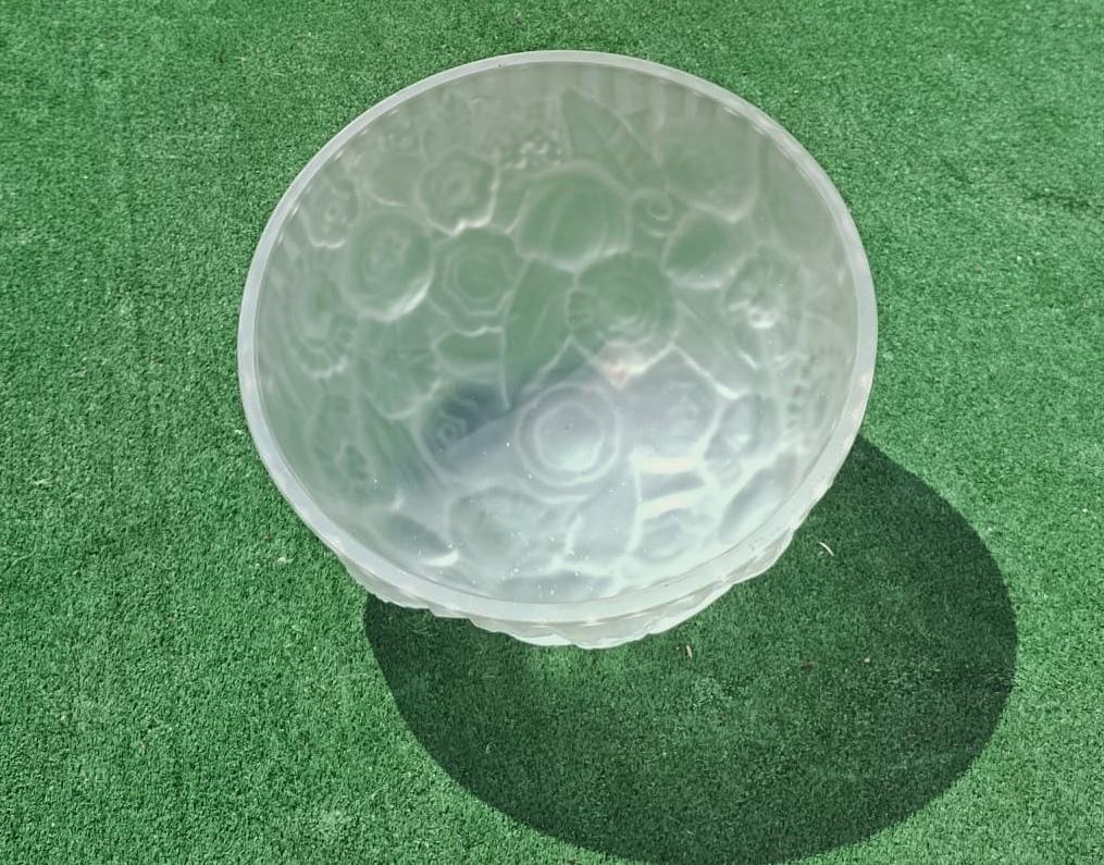 Lámpara de mesa de latón niquelado estilo Art Déco de Lalique, años 20 siglo XX en venta