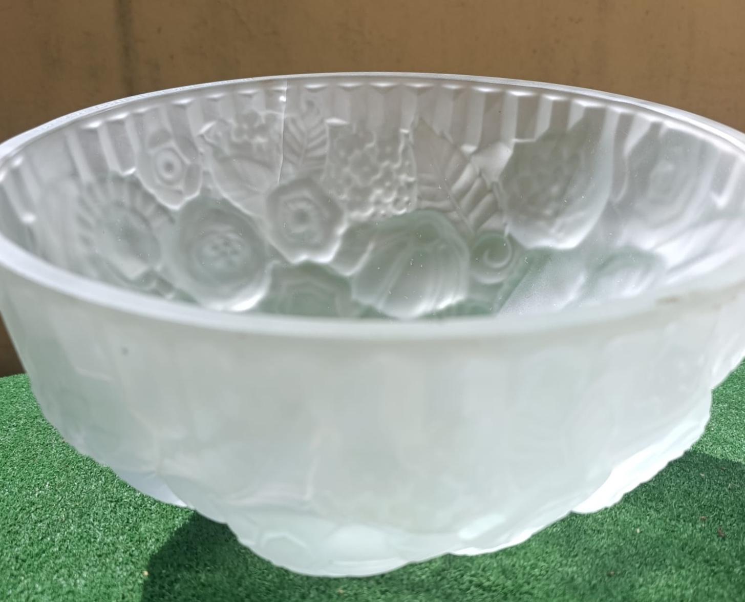 Lámpara de mesa de latón niquelado estilo Art Déco de Lalique, años 20 Metal en venta