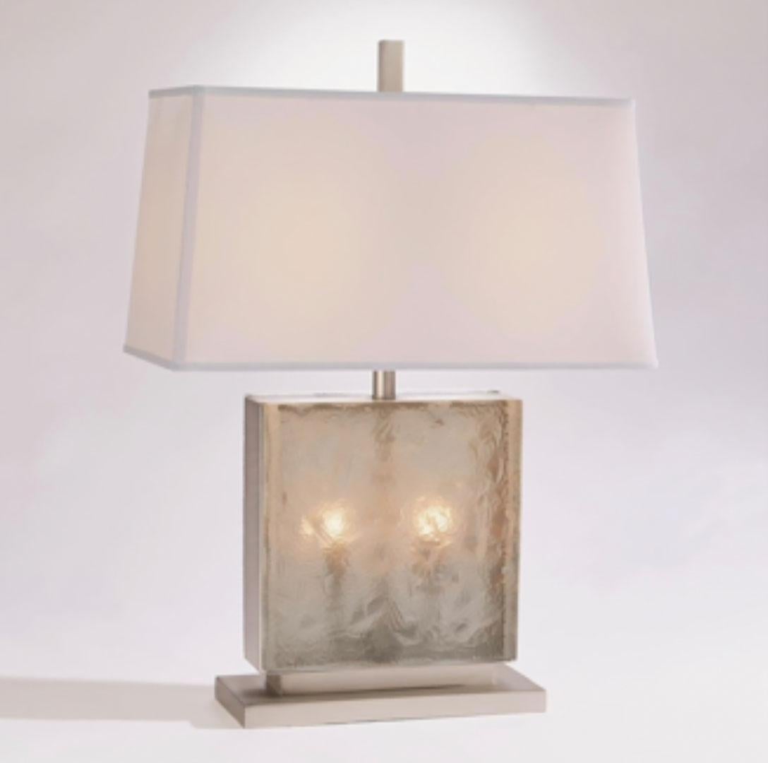 Lalique Style Square Lamps For Sale 4