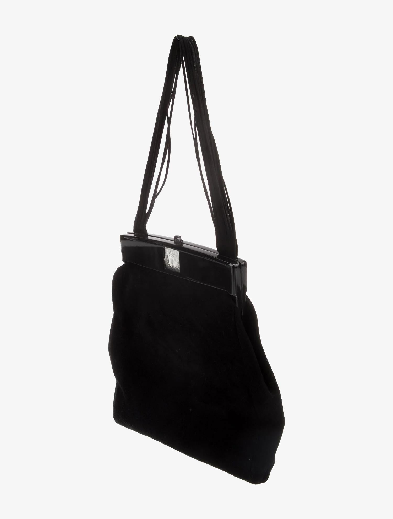 Lalique suede top handle bag For Sale 1