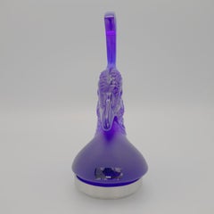 Lalique Tete de Paon Blue Crystal Peacock Mascot or Paperweight NIB, France