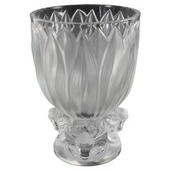 Lalique "Three Headed Jaguars" 11.25" tall Vase