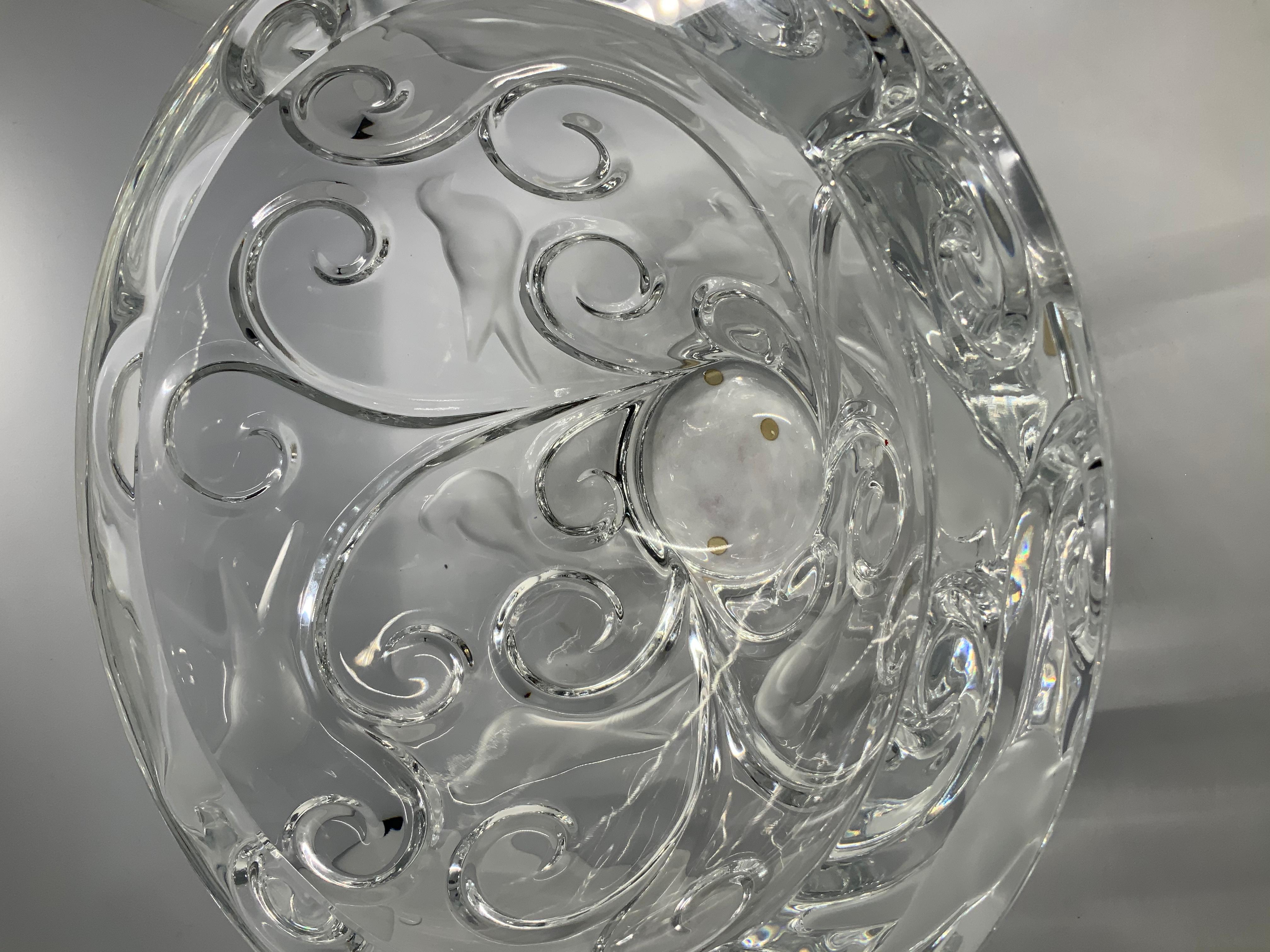 Lalique Verone Kristallschale Tafelaufsatz im Angebot 6