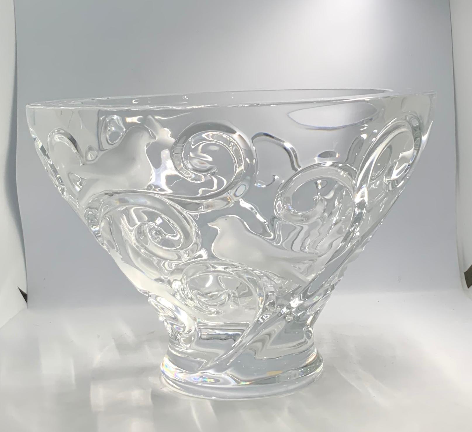 Lalique Verone Kristallschale Tafelaufsatz im Angebot 7