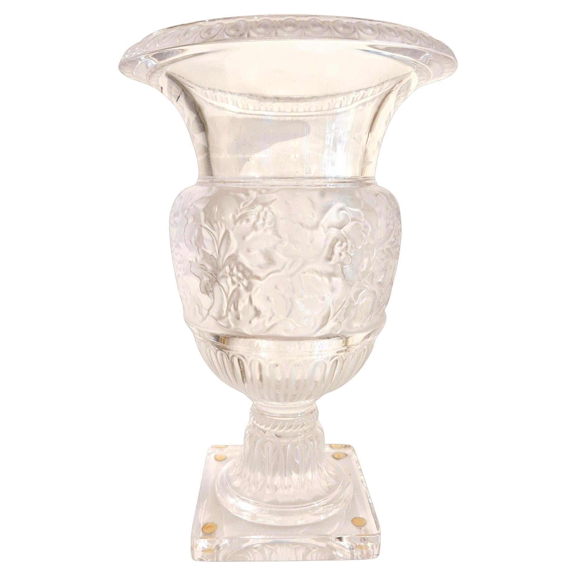 Lalique "Versailles" Vase in Clear Crystal — France, 1939 Design, Circa 1990