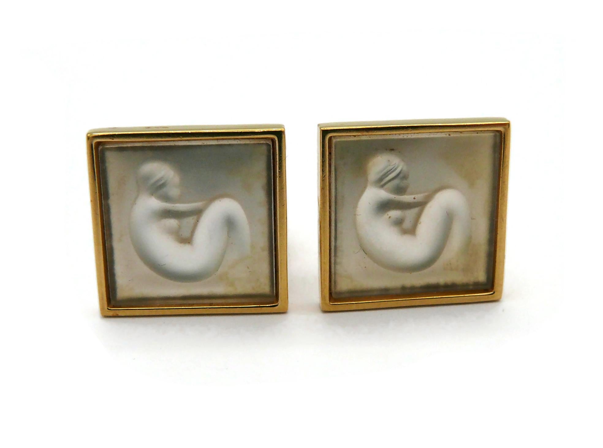 Women's LALIQUE Vintage Crystal Nymph Clip-On Earrings