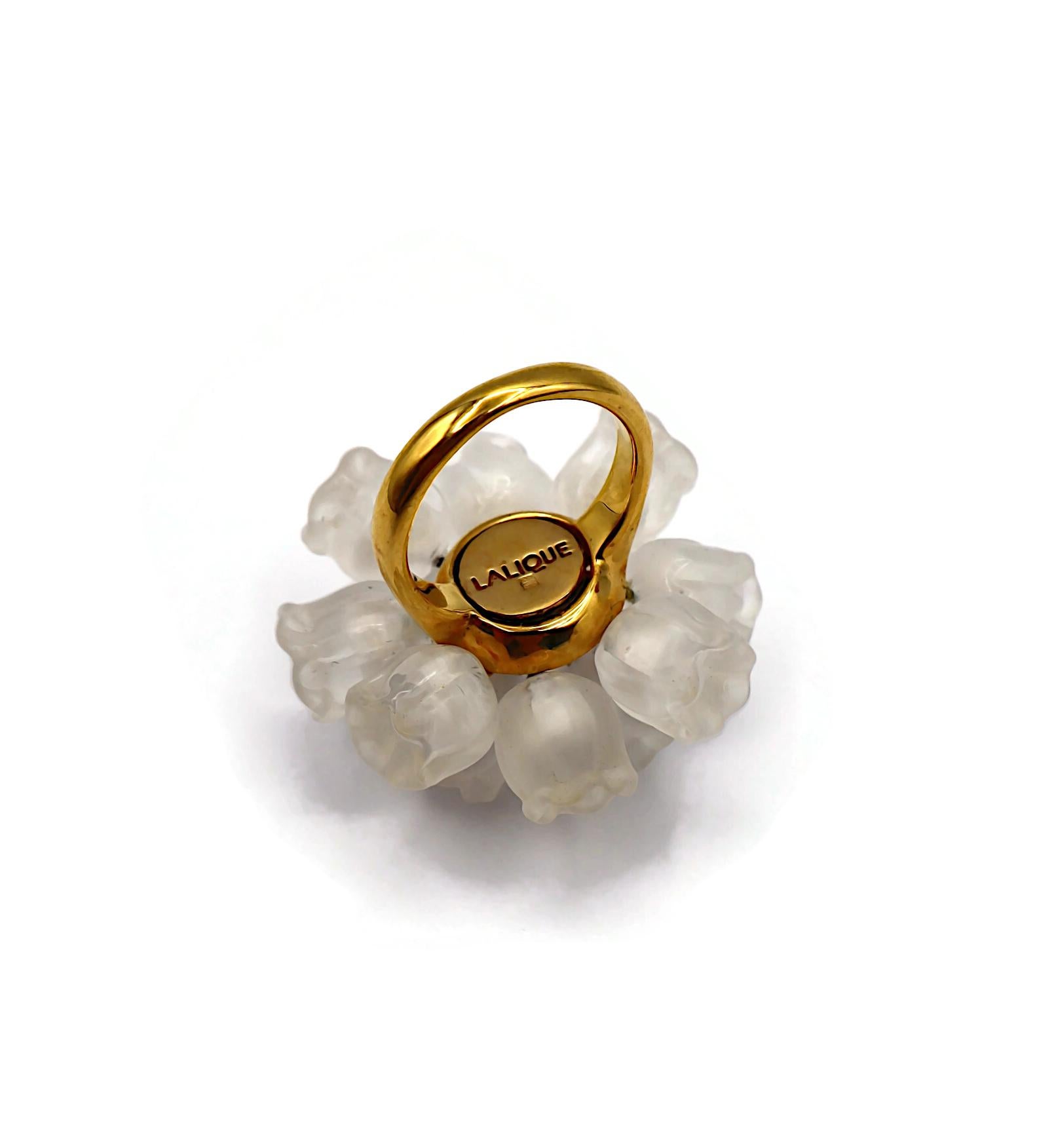LALIQUE Vintage Lily of the Valley Cluster Ring 6