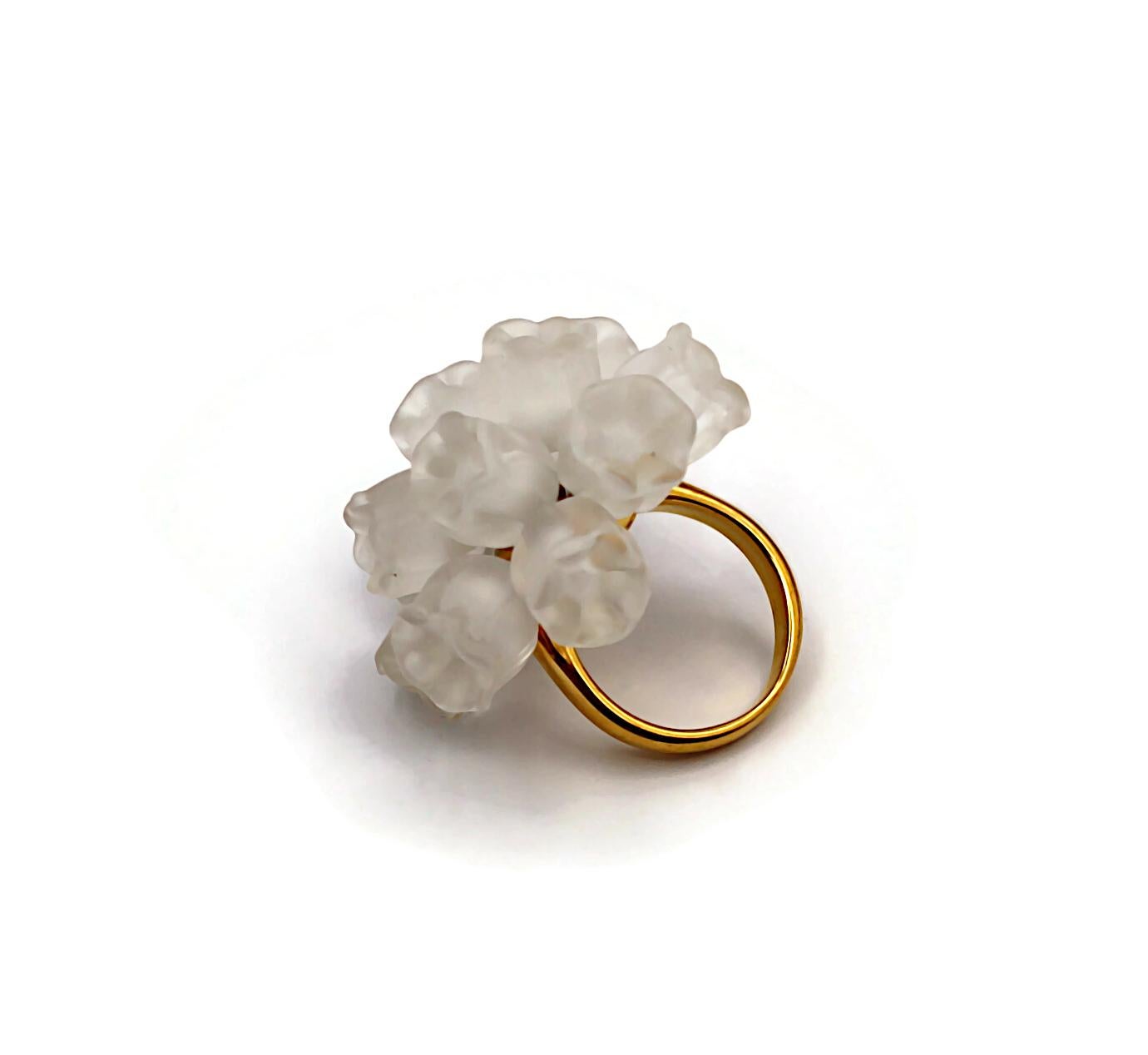 LALIQUE Vintage Lily of the Valley Cluster Ring 1