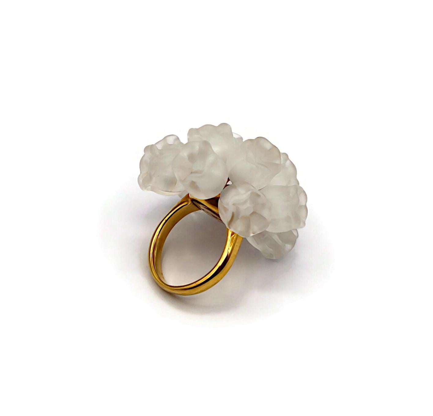 LALIQUE Vintage Lily of the Valley Cluster Ring 2