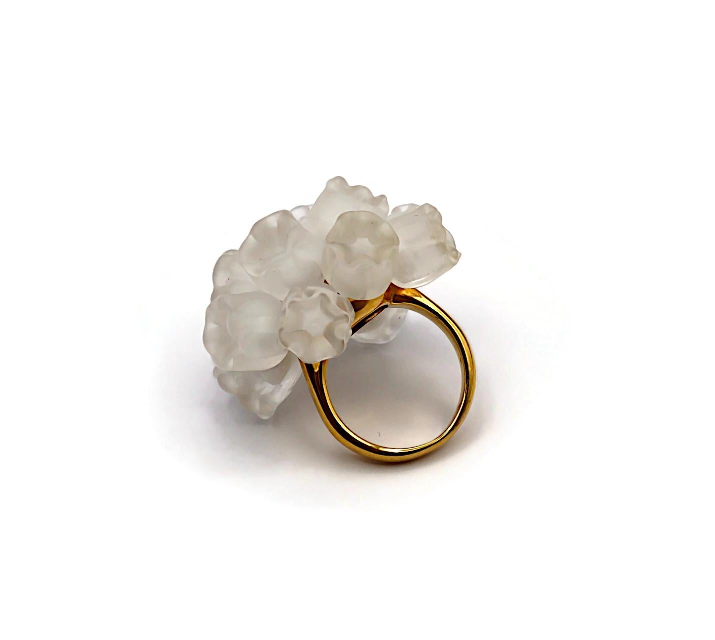 LALIQUE Vintage Lily of the Valley Cluster Ring 3
