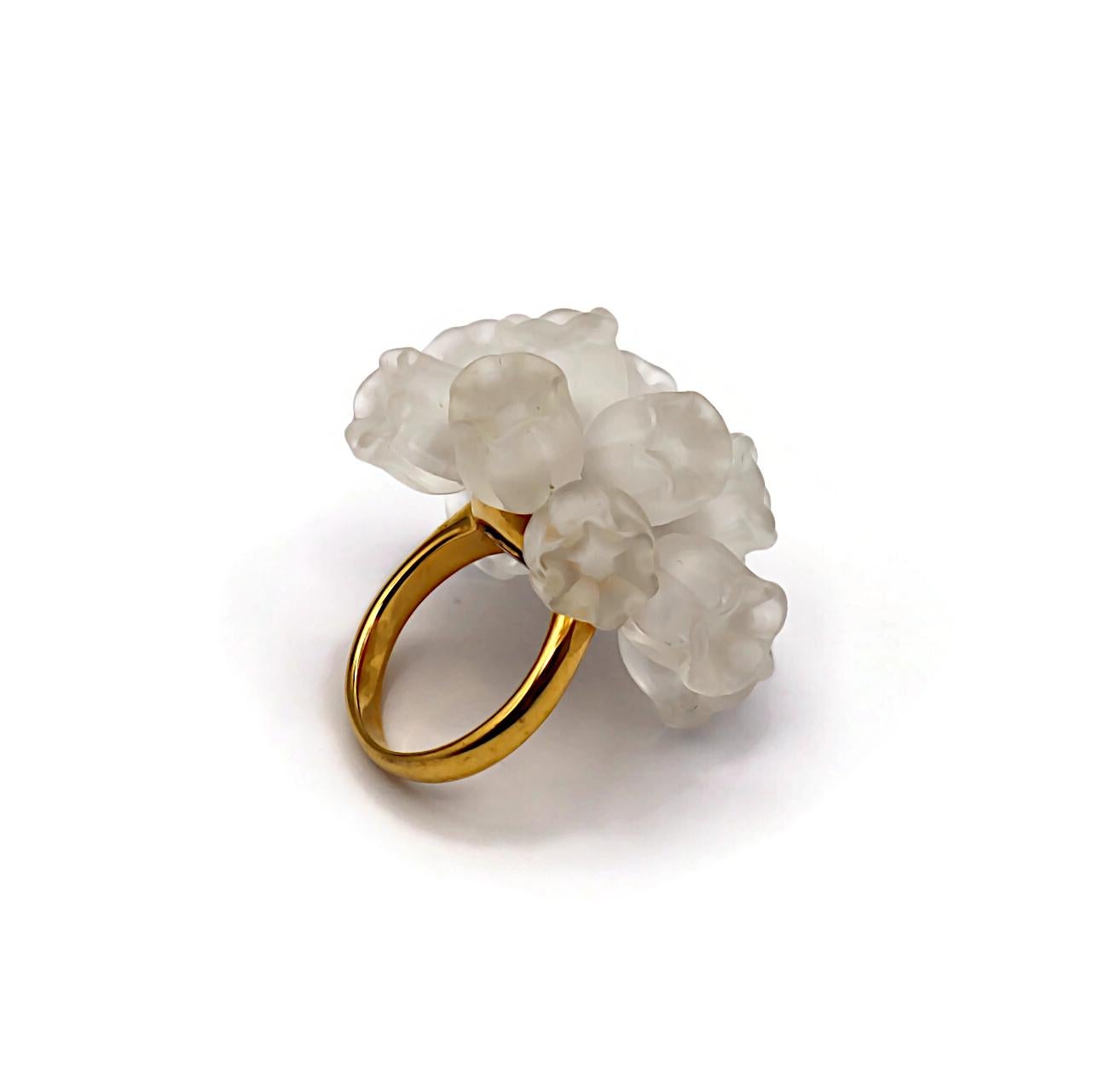 LALIQUE Vintage Lily of the Valley Cluster Ring 4