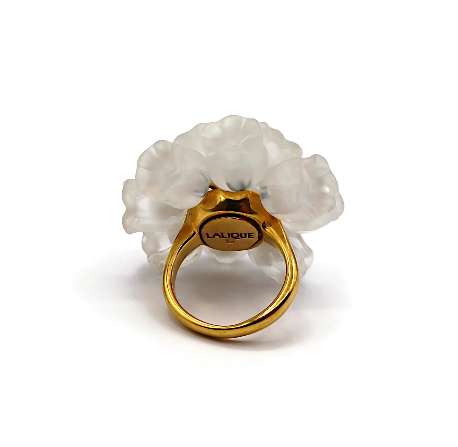 LALIQUE Vintage Lily of the Valley Cluster Ring 5