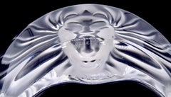 Lalique Vintage Lion Crystal Bowl, Clear Basin, Dish, Ashtray, Signed