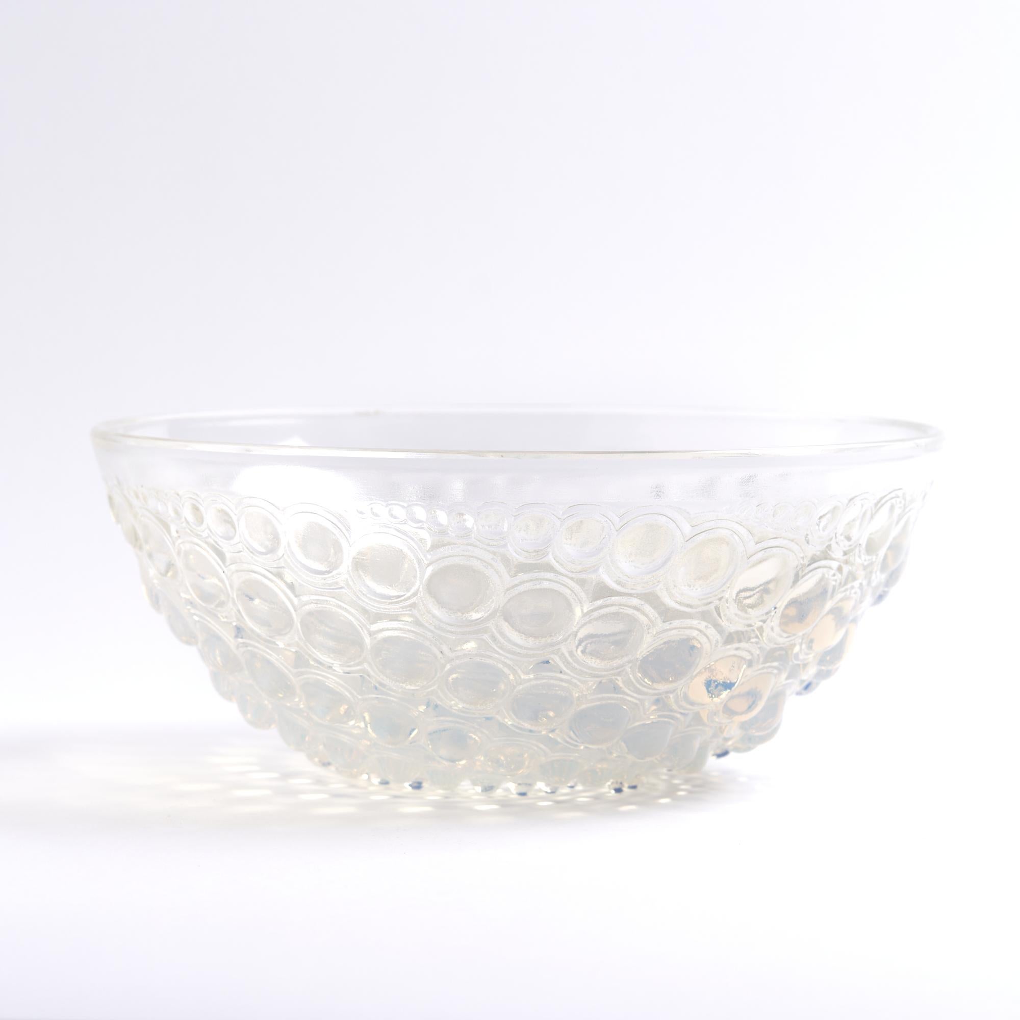 Modern Lalique Volutes Opalescent Glass Bowl For Sale