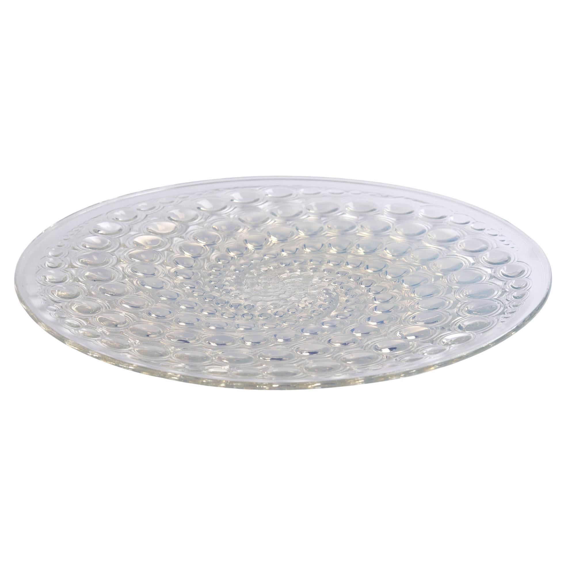 Lalique Volutes Opalescent Glass Plate For Sale